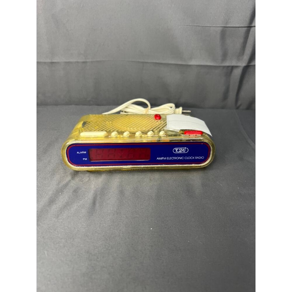 Vintage Tozai 2233T Clear Clock Radio Works!